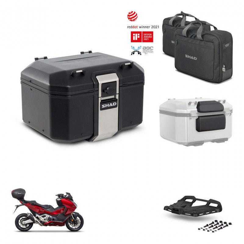 SHAD Rear trunk + mounting bracket grill accessories TR48 TERRA BLACK EDITION KIT-453364