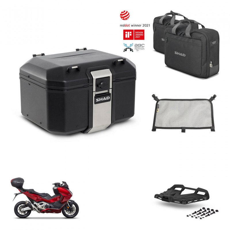SHAD Baul trasero + soporte montaje parrilla accesorios TR48 TERRA BLACK EDITION KIT-453365