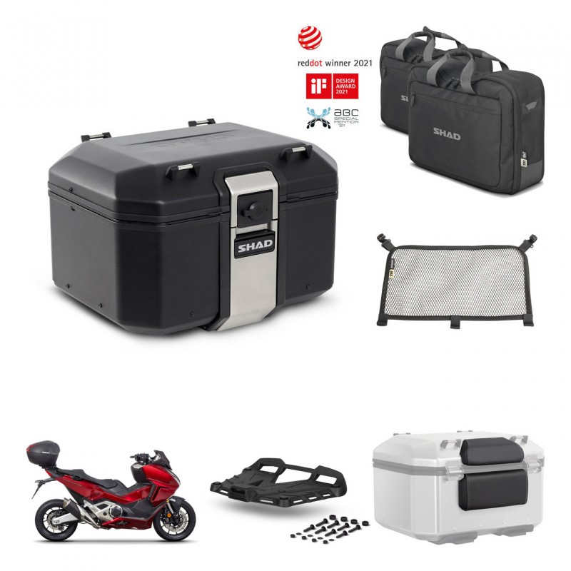 SHAD Baul trasero + soporte montaje parrilla accesorios TR48 TERRA BLACK EDITION KIT-453366