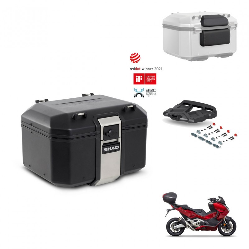 SHAD Baul trasero + soporte montaje parrilla accesorios TR48 TERRA BLACK EDITION KIT-453367