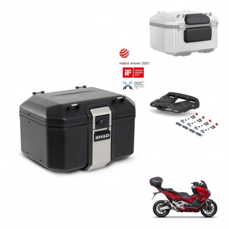 SHAD Baul trasero + soporte montaje parrilla accesorios TR48 TERRA BLACK EDITION KIT-453367