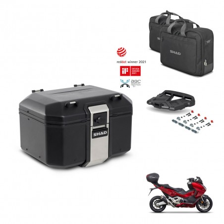 SHAD Baul trasero + soporte montaje parrilla accesorios TR48 TERRA BLACK EDITION KIT-453370
