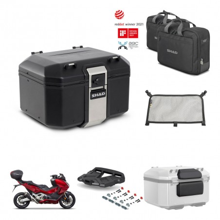 SHAD Baul trasero + soporte montaje parrilla accesorios TR48 TERRA BLACK EDITION KIT-453373