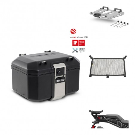 SHAD Baul trasero + soporte montaje parrilla accesorios TR48 TERRA BLACK EDITION KIT-453376