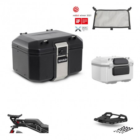 SHAD Baul trasero + soporte montaje parrilla accesorios TR48 TERRA BLACK EDITION KIT-453385