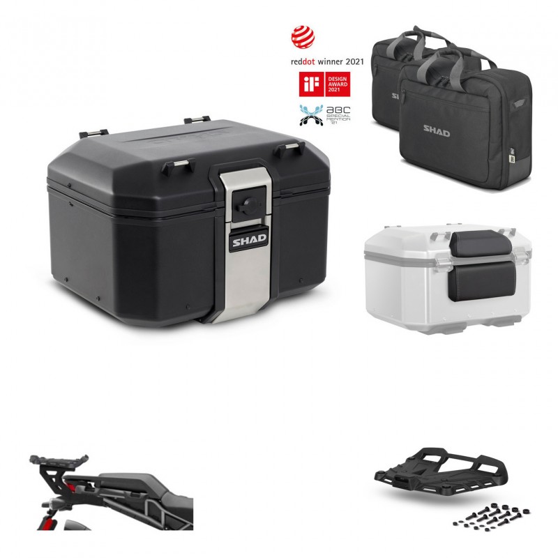 SHAD Rear trunk + mounting bracket grill accessories TR48 TERRA BLACK EDITION KIT-453387