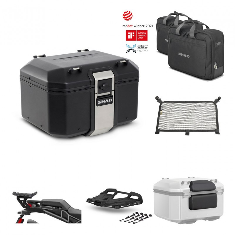 SHAD Baul trasero + soporte montaje parrilla accesorios TR48 TERRA BLACK EDITION KIT-453389