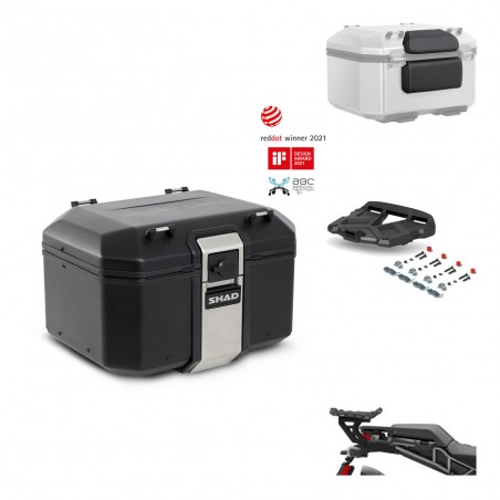 SHAD Baul trasero + soporte montaje parrilla accesorios TR48 TERRA BLACK EDITION KIT-453390