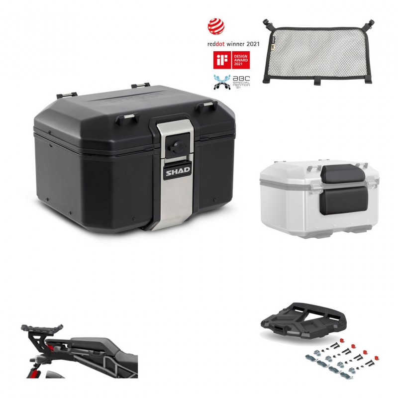 SHAD Rear trunk + mounting bracket grill accessories TR48 TERRA BLACK EDITION KIT-453392