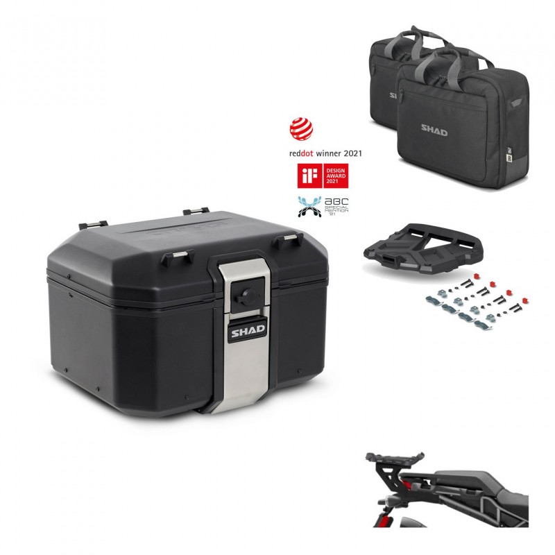 SHAD Rear trunk + mounting bracket grill accessories TR48 TERRA BLACK EDITION KIT-453393