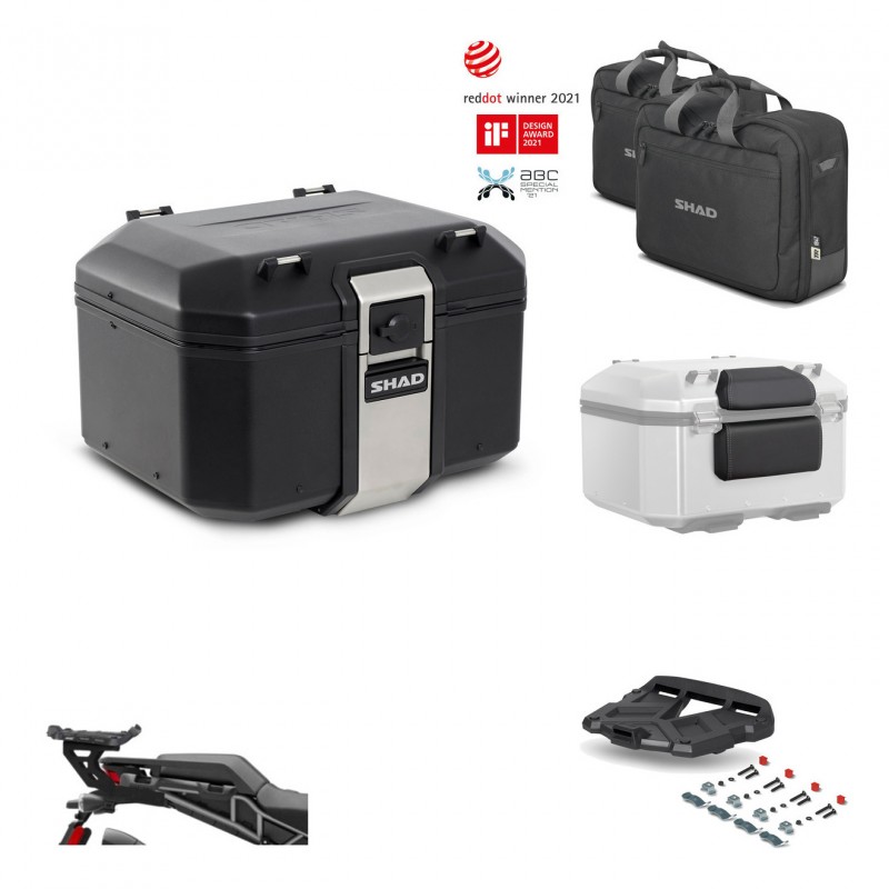 SHAD Rear trunk + mounting bracket grill accessories TR48 TERRA BLACK EDITION KIT-453394