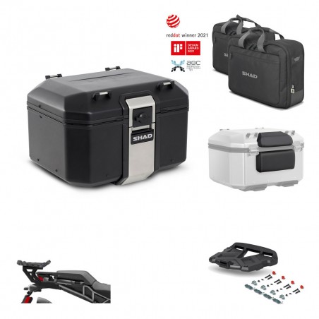 SHAD Baul trasero + soporte montaje parrilla accesorios TR48 TERRA BLACK EDITION KIT-453394