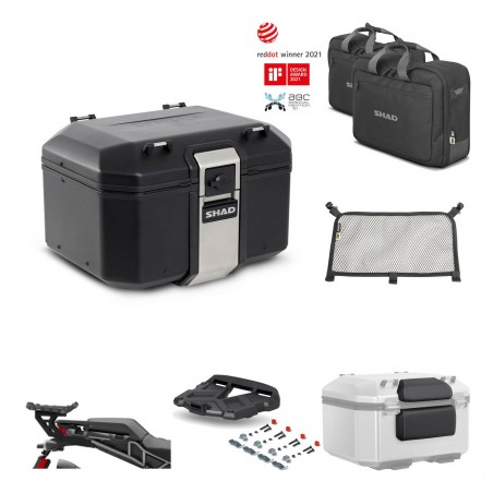 SHAD Baul trasero + soporte montaje parrilla accesorios TR48 TERRA BLACK EDITION KIT-453396