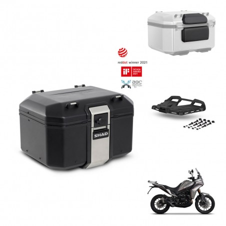 SHAD Baul trasero + soporte montaje parrilla accesorios TR48 TERRA BLACK EDITION KIT-453406
