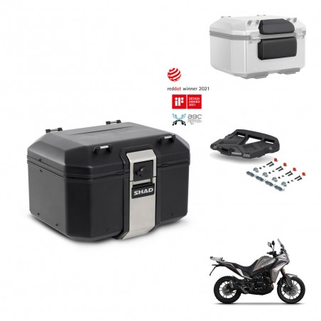 SHAD Baul trasero + soporte montaje parrilla accesorios TR48 TERRA BLACK EDITION KIT-453413