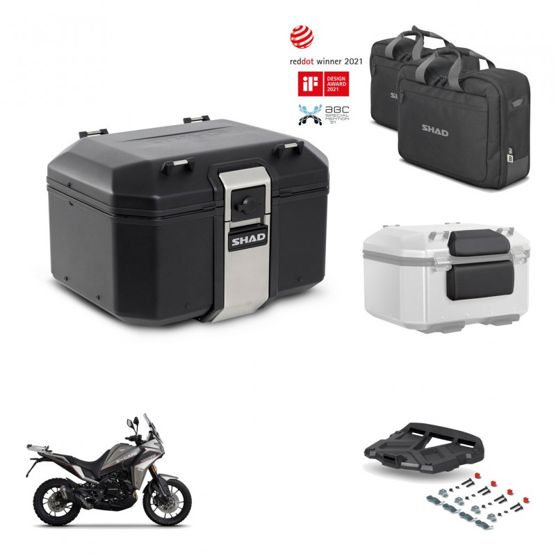 SHAD Baul trasero + soporte montaje parrilla accesorios TR48 TERRA BLACK EDITION KIT-453417