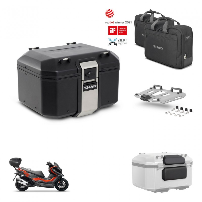 SHAD Rear trunk + mounting bracket grill accessories TR48 TERRA BLACK EDITION KIT-453448