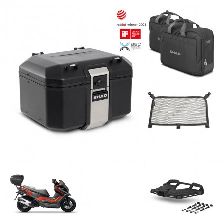 SHAD Baul trasero + soporte montaje parrilla accesorios TR48 TERRA BLACK EDITION KIT-453457