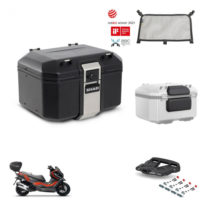 SHAD Rear trunk + mounting bracket grill accessories TR48 TERRA BLACK EDITION KIT-453461