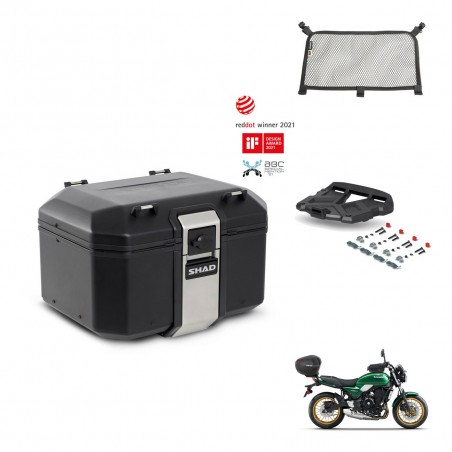SHAD Baul trasero + soporte montaje parrilla accesorios TR48 TERRA BLACK EDITION KIT-453483