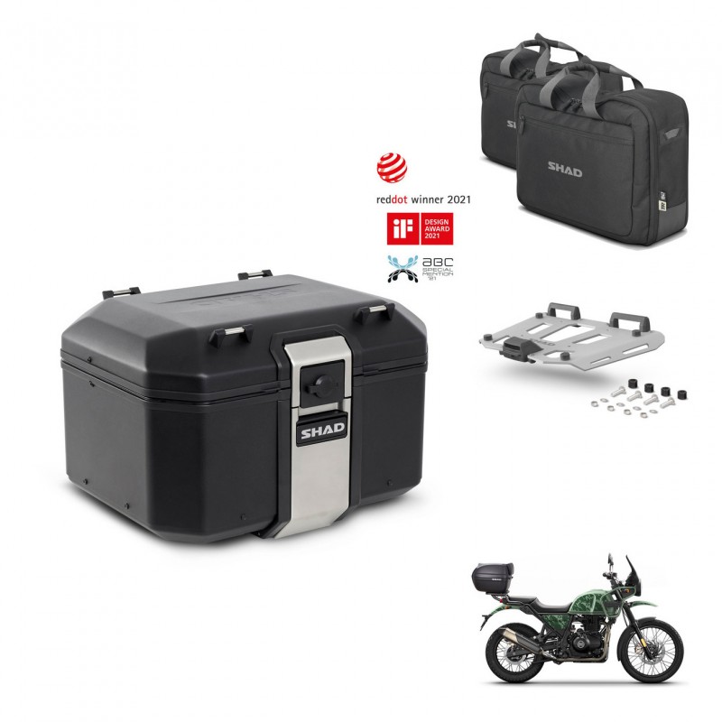 SHAD Rear trunk + mounting bracket grill accessories TR48 TERRA BLACK EDITION KIT-453493