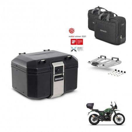 SHAD Baul trasero + soporte montaje parrilla accesorios TR48 TERRA BLACK EDITION KIT-453493