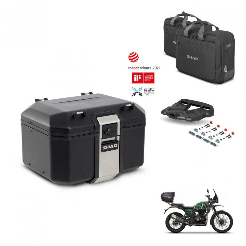 SHAD Rear trunk + mounting bracket grill accessories TR48 TERRA BLACK EDITION KIT-453508