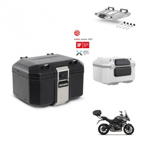 SHAD Baul trasero + soporte montaje parrilla accesorios TR48 TERRA BLACK EDITION KIT-453536