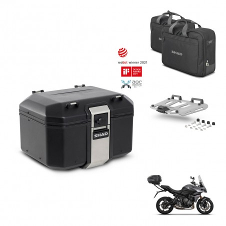 SHAD Baul trasero + soporte montaje parrilla accesorios TR48 TERRA BLACK EDITION KIT-453539
