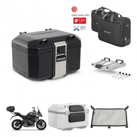 SHAD Baul trasero + soporte montaje parrilla accesorios TR48 TERRA BLACK EDITION KIT-453542