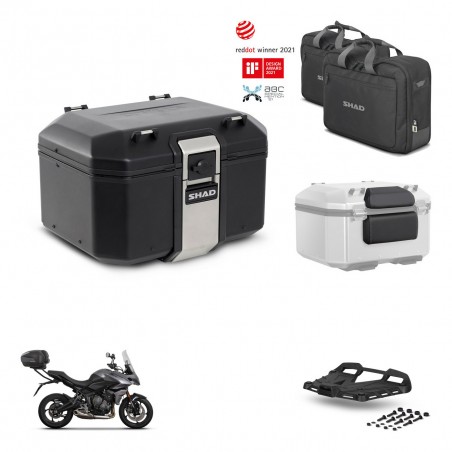 SHAD Baul trasero + soporte montaje parrilla accesorios TR48 TERRA BLACK EDITION KIT-453548
