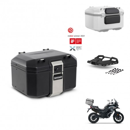 SHAD Baul trasero + soporte montaje parrilla accesorios TR48 TERRA BLACK EDITION KIT-453567