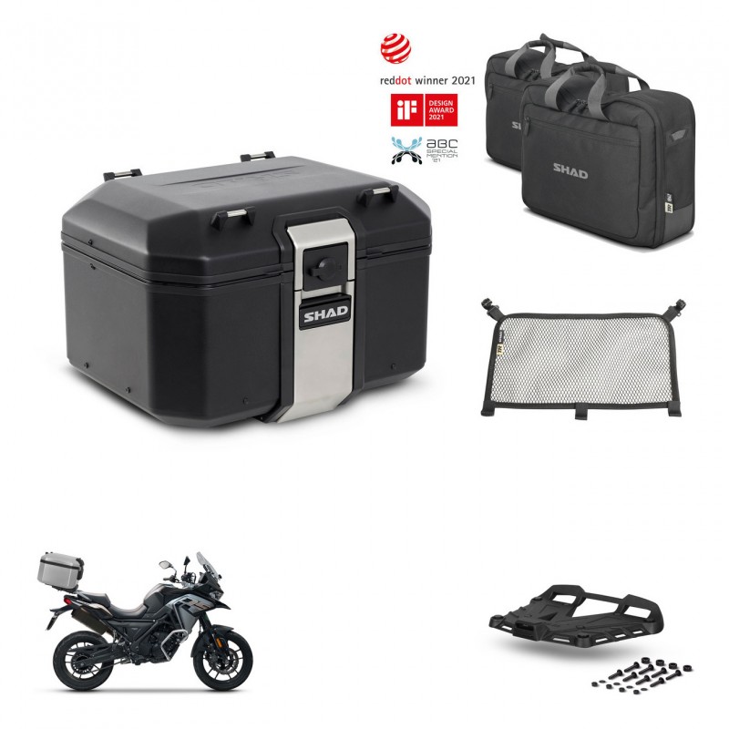 SHAD Rear trunk + mounting bracket grill accessories TR48 TERRA BLACK EDITION KIT-453572