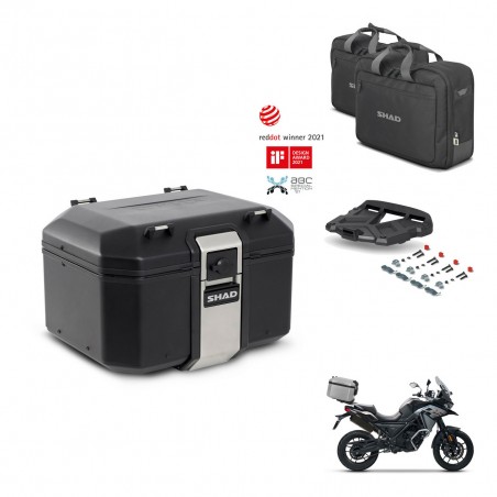 SHAD Baul trasero + soporte montaje parrilla accesorios TR48 TERRA BLACK EDITION KIT-453577