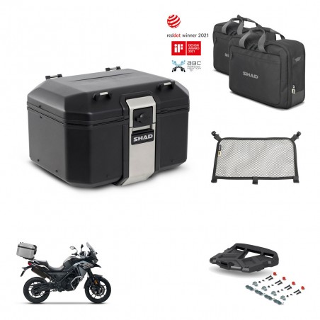 SHAD Baul trasero + soporte montaje parrilla accesorios TR48 TERRA BLACK EDITION KIT-453579