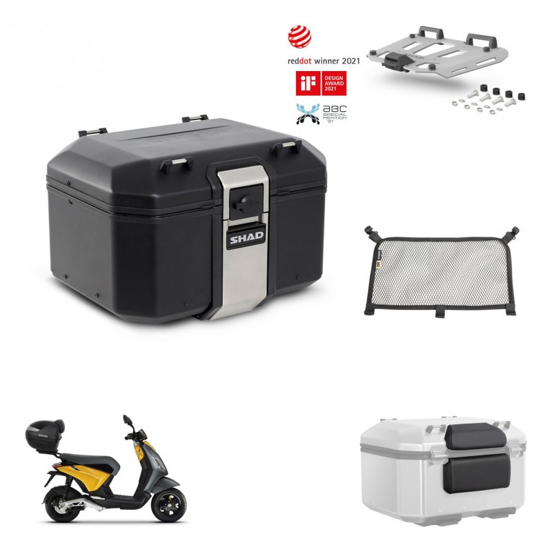SHAD Rear trunk + mounting bracket grill accessories TR48 TERRA BLACK EDITION KIT-453584