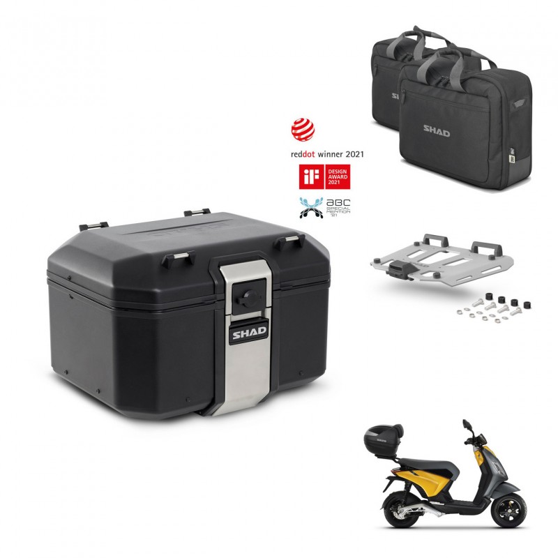SHAD Rear trunk + mounting bracket grill accessories TR48 TERRA BLACK EDITION KIT-453585