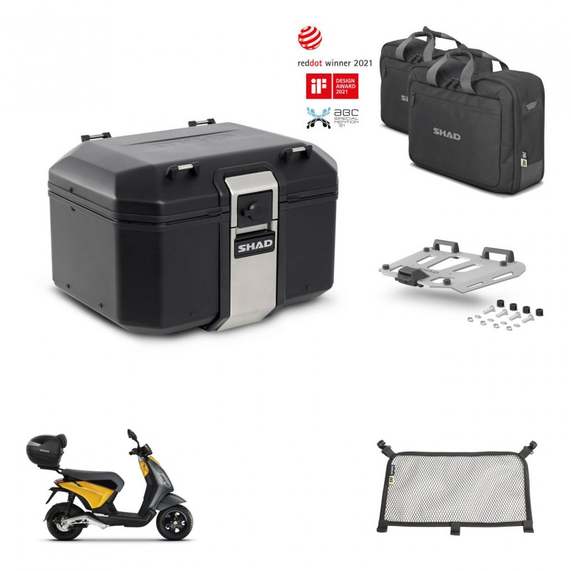 SHAD Baul trasero + soporte montaje parrilla accesorios TR48 TERRA BLACK EDITION KIT-453587
