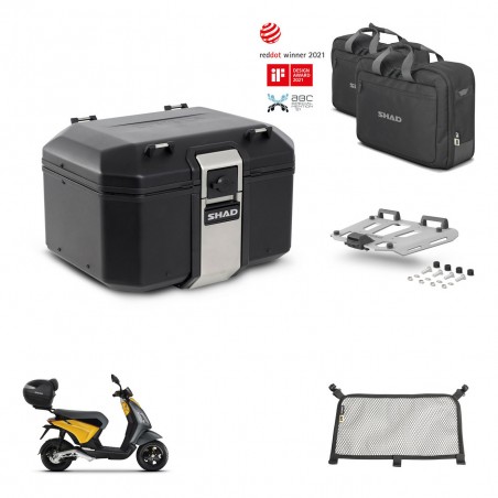 SHAD Baul trasero + soporte montaje parrilla accesorios TR48 TERRA BLACK EDITION KIT-453587