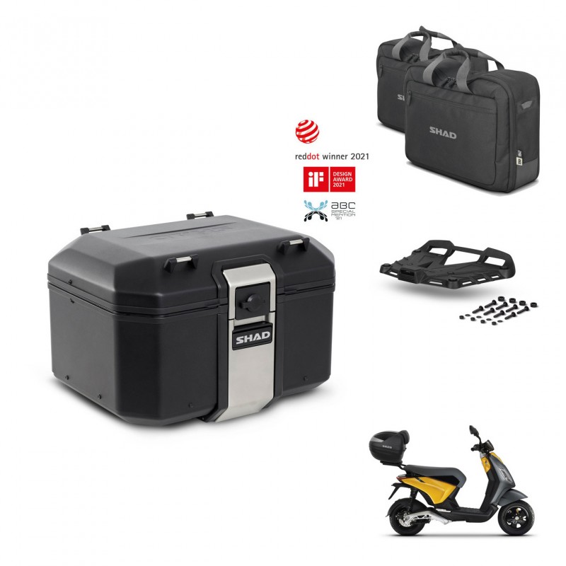 SHAD Rear trunk + mounting bracket grill accessories TR48 TERRA BLACK EDITION KIT-453593