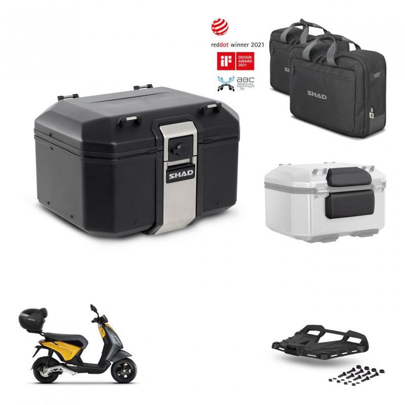SHAD Rear trunk + mounting bracket grill accessories TR48 TERRA BLACK EDITION KIT-453594
