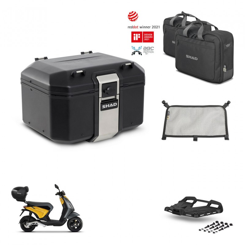 SHAD Rear trunk + mounting bracket grill accessories TR48 TERRA BLACK EDITION KIT-453595
