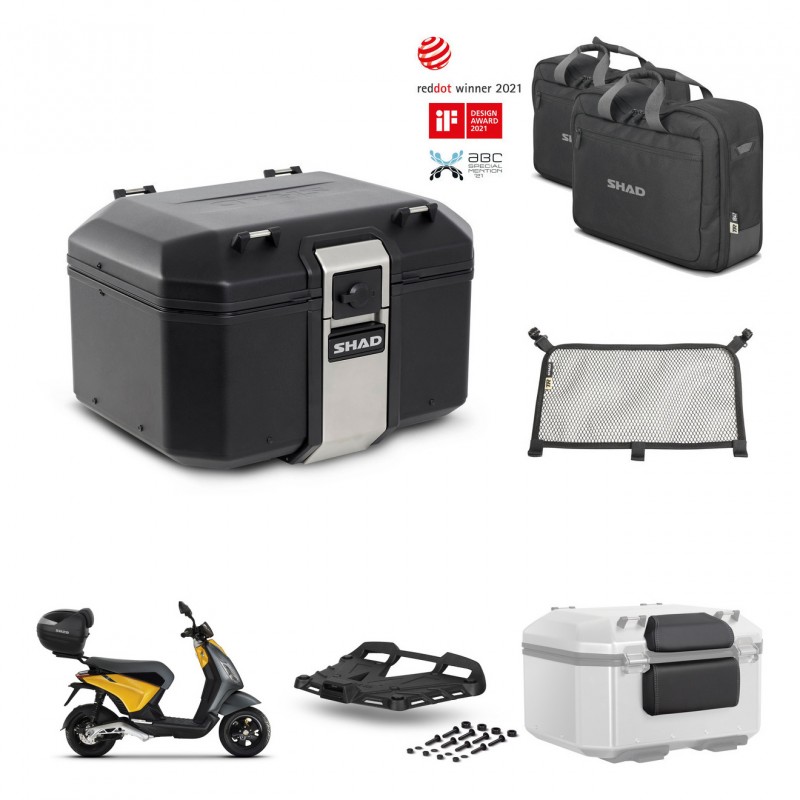SHAD Rear trunk + mounting bracket grill accessories TR48 TERRA BLACK EDITION KIT-453596