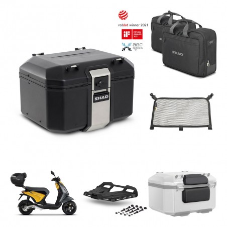SHAD Baul trasero + soporte montaje parrilla accesorios TR48 TERRA BLACK EDITION KIT-453596