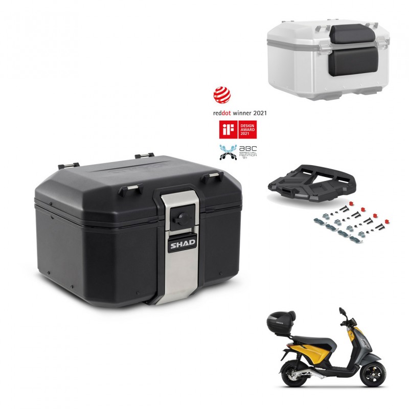 SHAD Rear trunk + mounting bracket grill accessories TR48 TERRA BLACK EDITION KIT-453597