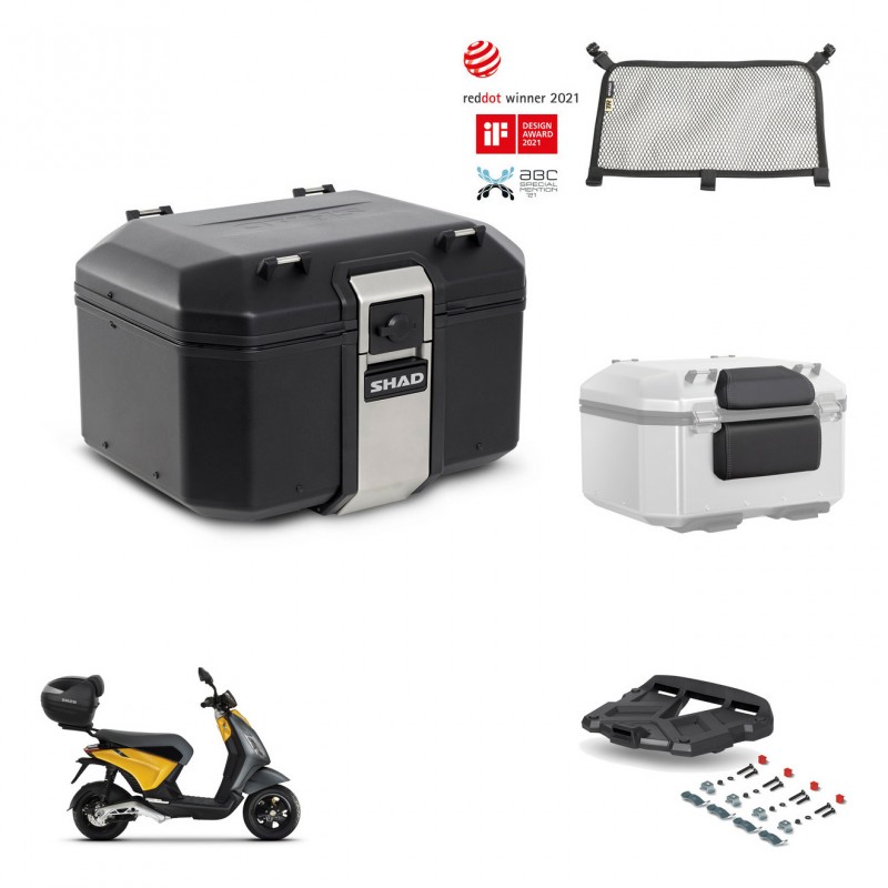 SHAD Baul trasero + soporte montaje parrilla accesorios TR48 TERRA BLACK EDITION KIT-453599