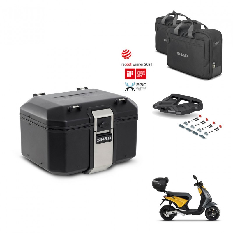 SHAD Rear trunk + mounting bracket grill accessories TR48 TERRA BLACK EDITION KIT-453600