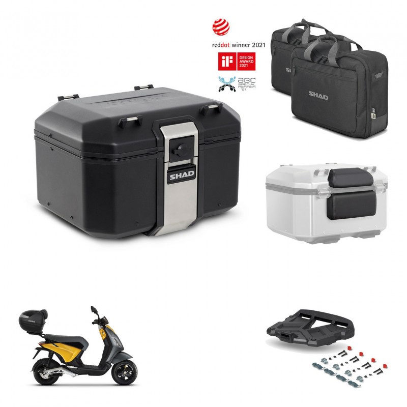 SHAD Baul trasero + soporte montaje parrilla accesorios TR48 TERRA BLACK EDITION KIT-453601