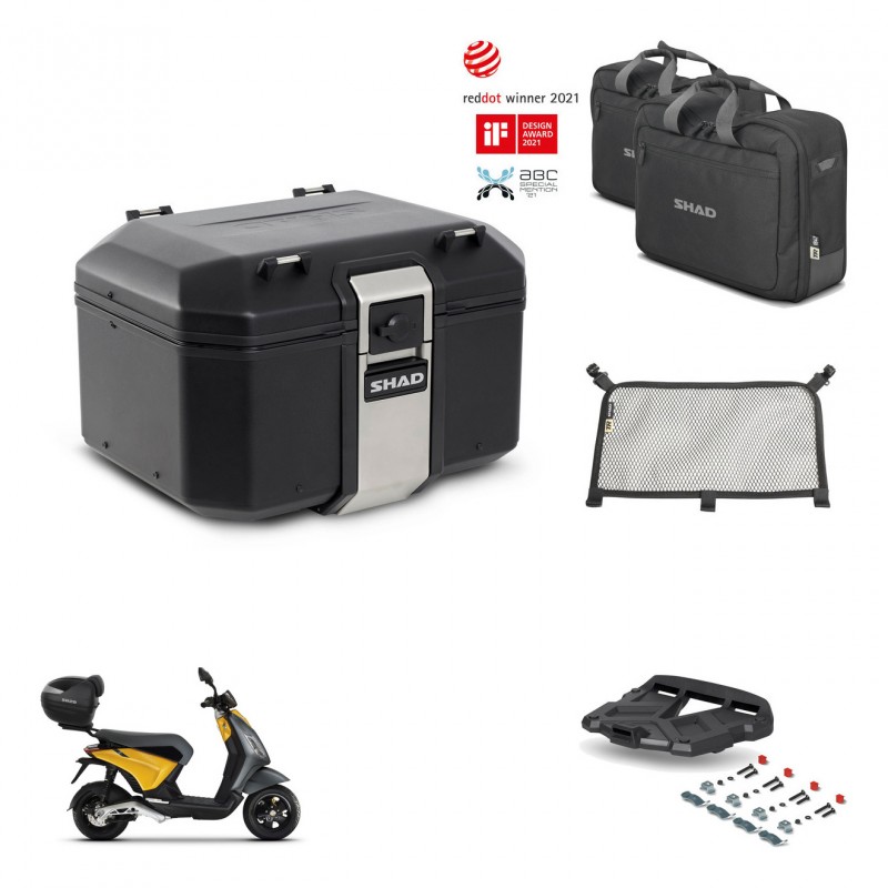 SHAD Baul trasero + soporte montaje parrilla accesorios TR48 TERRA BLACK EDITION KIT-453602