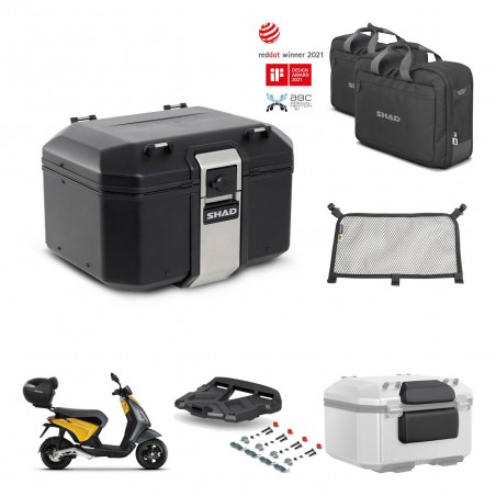 SHAD Baul trasero + soporte montaje parrilla accesorios TR48 TERRA BLACK EDITION KIT-453603